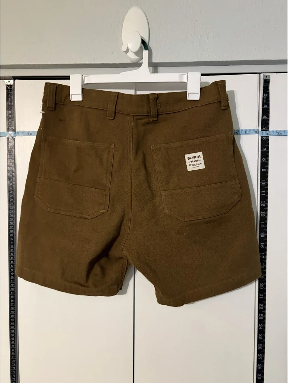Devium Small Batch Originals Canvas Work Shorts Brown Sz 32 USA Made